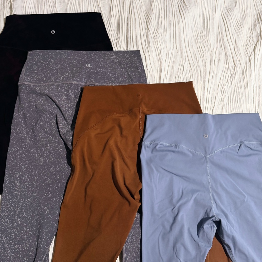 Lululemon Athletica Leggings in Black, Gray, Brown, and Blue